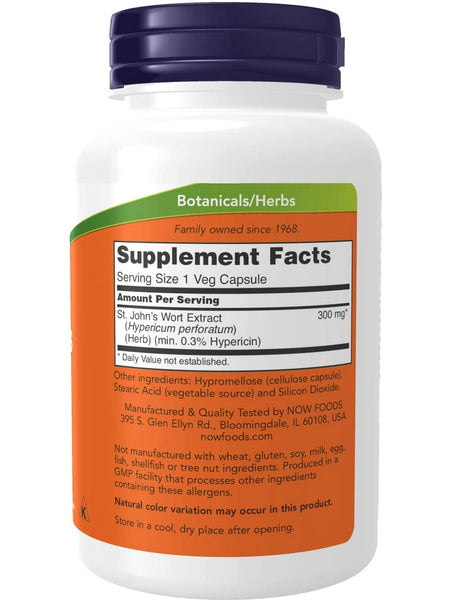 NOW Foods, St. John's Wort 300 mg, 250 veg capsules