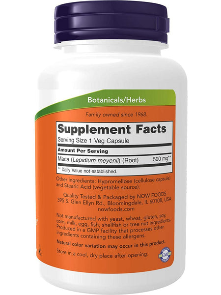 NOW Foods, Maca 500 mg, 250 veg capsules