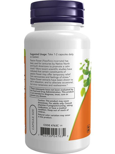 NOW Foods, Passion Flower 350 mg, 90 veg capsules