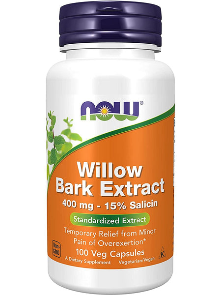 NOW Foods, Willow Bark Extract 400 mg, 100 veg capsules