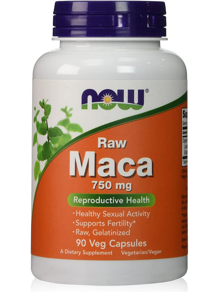 NOW Foods, Maca 750 mg, Raw, 90 veg capsules