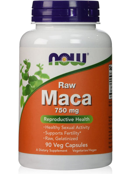NOW Foods, Maca 750 mg, Raw, 90 veg capsules