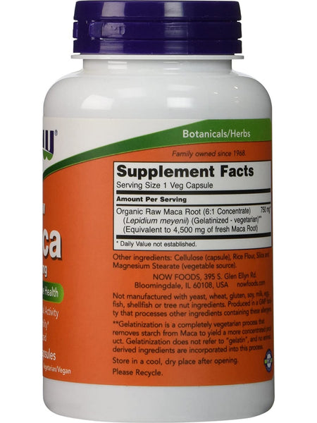 NOW Foods, Maca 750 mg, Raw, 90 veg capsules
