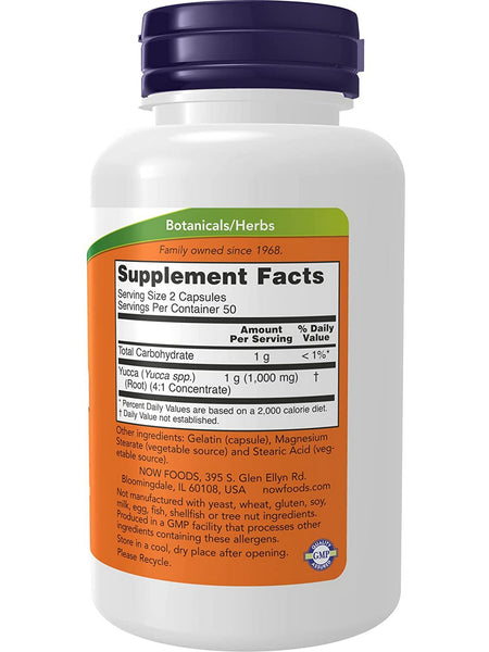 NOW Foods, Yucca 500 mg, 100 capsules