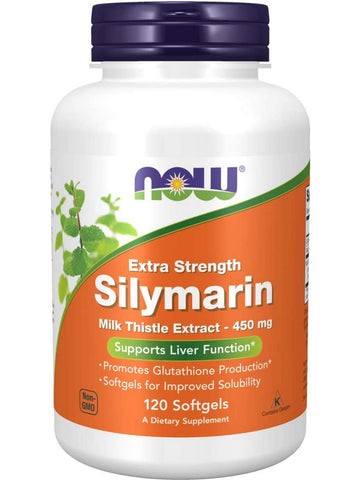 NOW Foods, Silymarin Milk Thistle Extract 450 mg, Extra Strength, 120 softgels