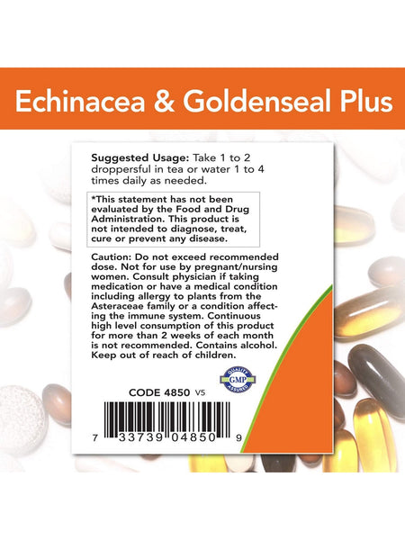NOW Foods, Echinacea & Goldenseal Plus, 2 fl oz