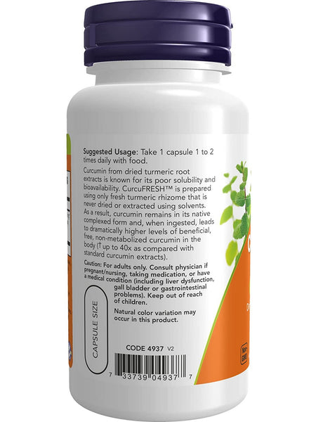 NOW Foods, CurcuFRESH™ Curcumin, 60 veg capsules