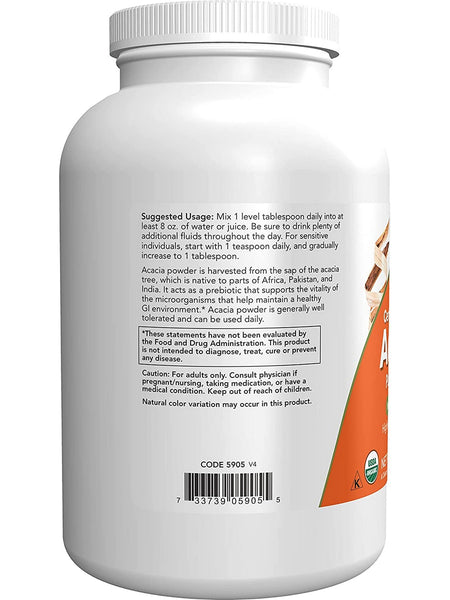 NOW Foods, Acacia Pure Powder, Organic, 12 oz