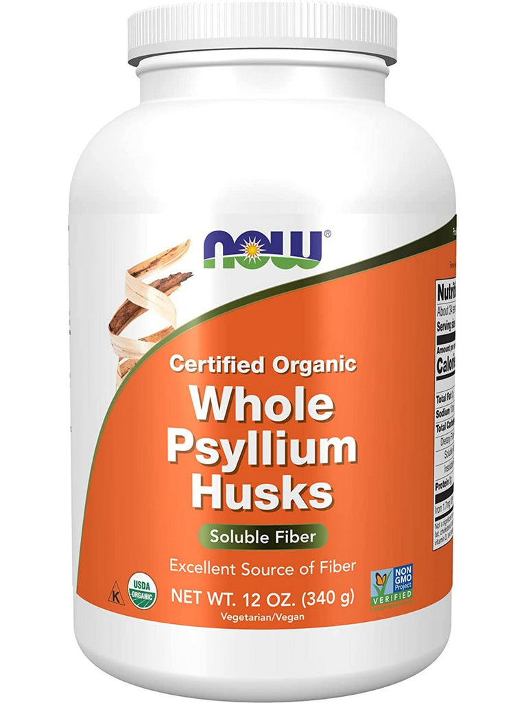 NOW Foods, Whole Psyllium Husks, Organic, 12 oz