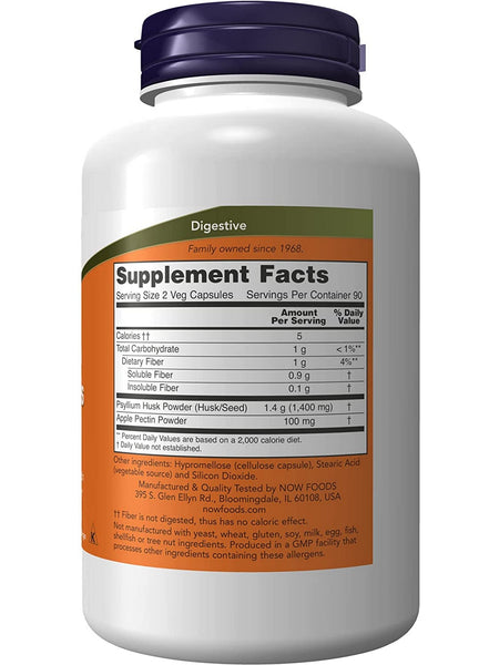 NOW Foods, Psyllium Husk Caps 700 mg, 180 veg capsules