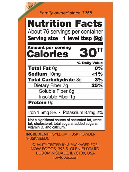 NOW Foods, Psyllium Husk Powder, 24 oz