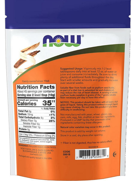 NOW Foods, Whole Psyllium Husks, 16 oz