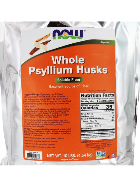 NOW Foods, Whole Psyllium Husks, 10 lbs