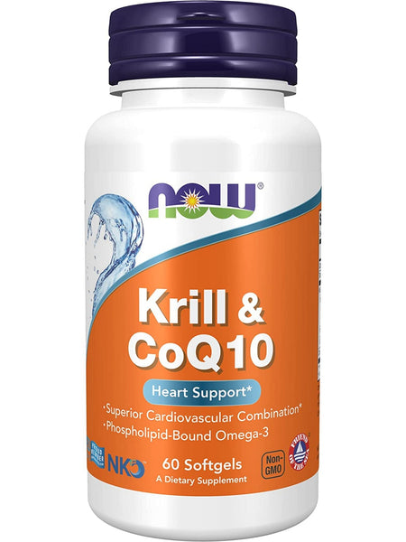 NOW Foods, Krill & CoQ10, 60 softgels
