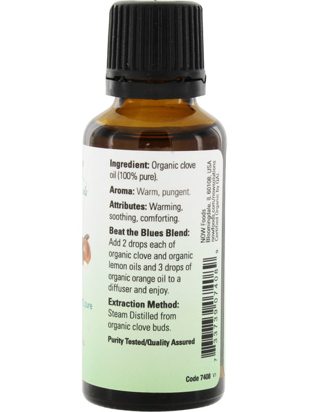 NOW Foods, Clove Oil, Organic, 1 fl oz