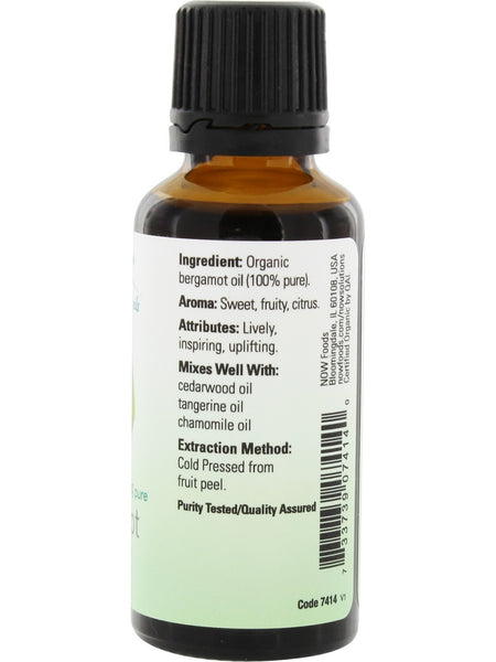 NOW Foods, Bergamot Oil, Organic, 1 fl oz