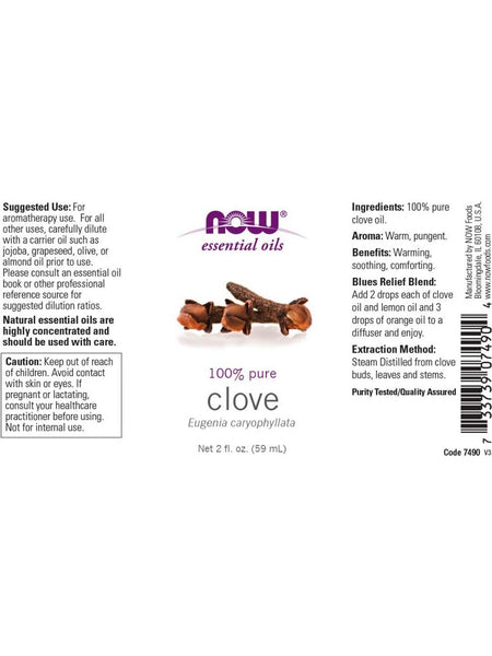NOW Foods, Clove Oil, 100% Pure, 2 fl oz