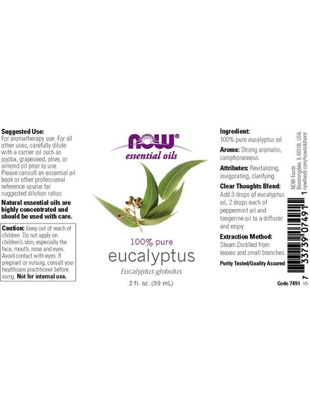 NOW Foods, Eucalyptus Oil, 100% Pure, 2 fl oz