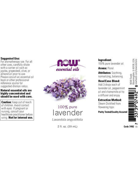 NOW Foods, Lavender Oil, 100% Pure, 2 fl oz