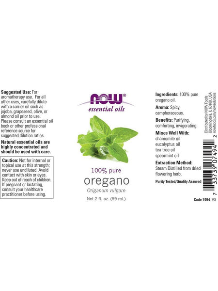 NOW Foods, Oregano Oil, 100% Pure, 2 fl oz