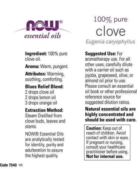 NOW Foods, Clove Oil, 100% Pure, 1 fl oz