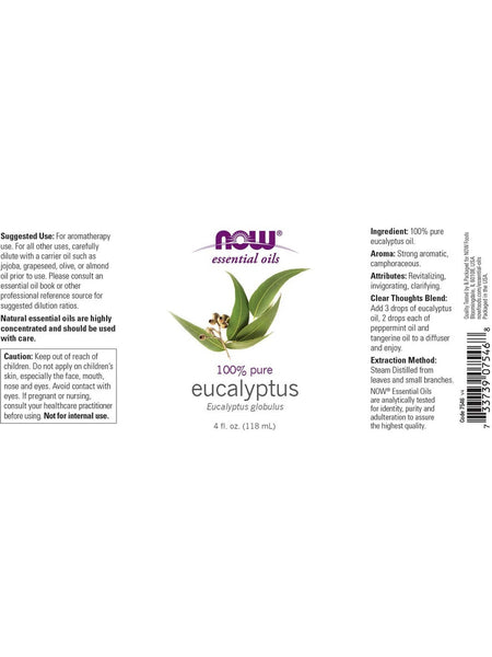 NOW Foods, Eucalyptus Oil, 100% Pure, 4 fl oz