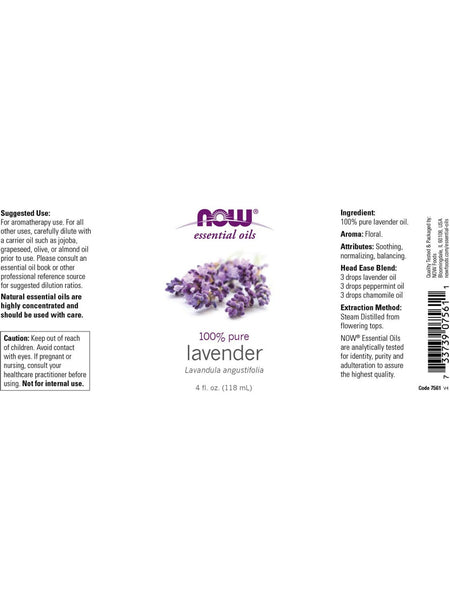 NOW Foods, Lavender Oil, 100% Pure, 4 fl oz