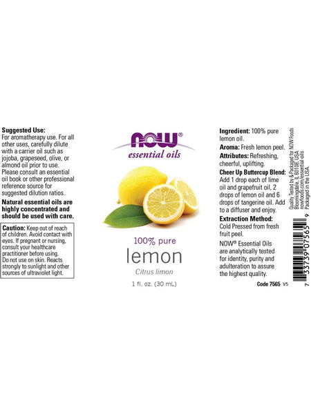 NOW Foods, Lemon Oil, 100% Pure, 1 fl oz