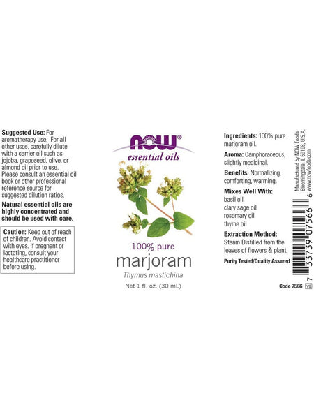NOW Foods, Marjoram Oil, 100% Pure, 1 fl oz