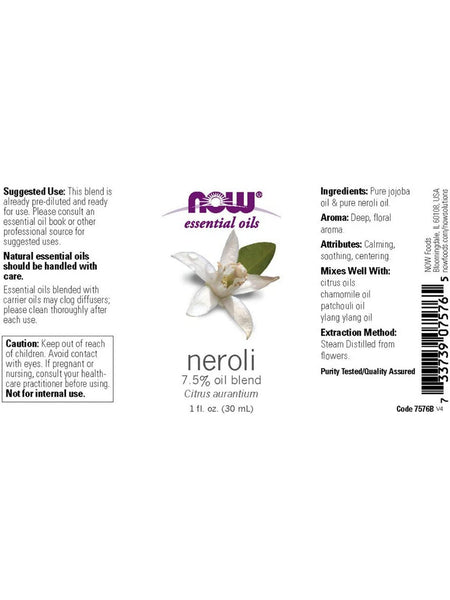 NOW Foods, Neroli, 7.5% Oil Blend, 1 fl oz