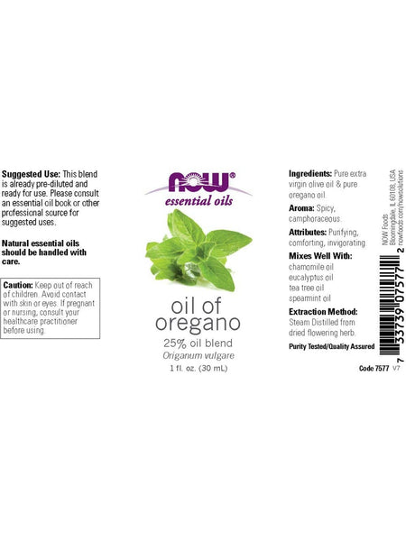 NOW Foods, Oil Of Oregano, 25% Oil Blend, 1 fl oz