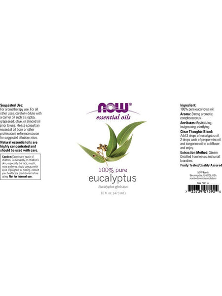 NOW Foods, Eucalyptus Oil, 100% Pure, 16 fl oz