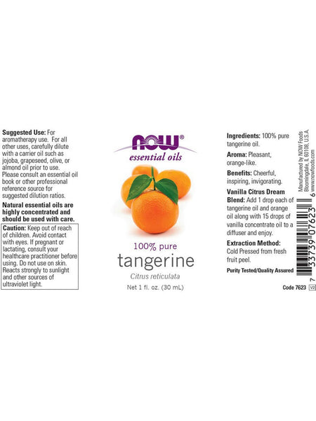 NOW Foods, Tangerine Oil, 100% Pure, 1 fl oz
