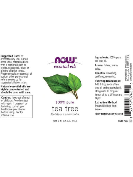 NOW Foods, Tea Tree Oil, 100% Pure, 1 fl oz