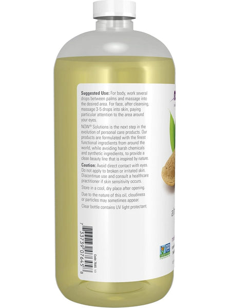 NOW Foods, Sweet Almond Oil, 100% Pure Unscented Moisturizing Oil, 32 fl oz