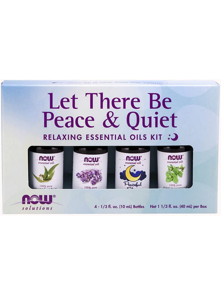 NOW Foods, Let There Be Peace & Quiet, Relaxing Essential Oils Kit, 4-1/3 fl oz Bottles