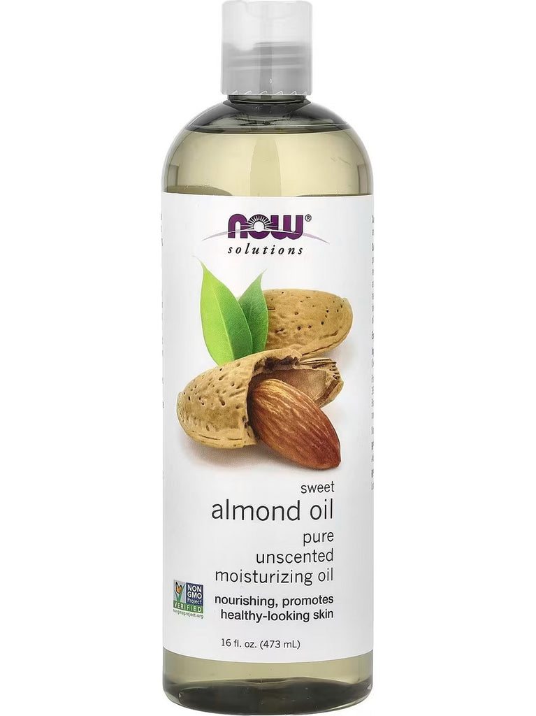 NOW Foods, Sweet Almond Oil, Pure Unscented Moisturizing Oil, 16 fl oz