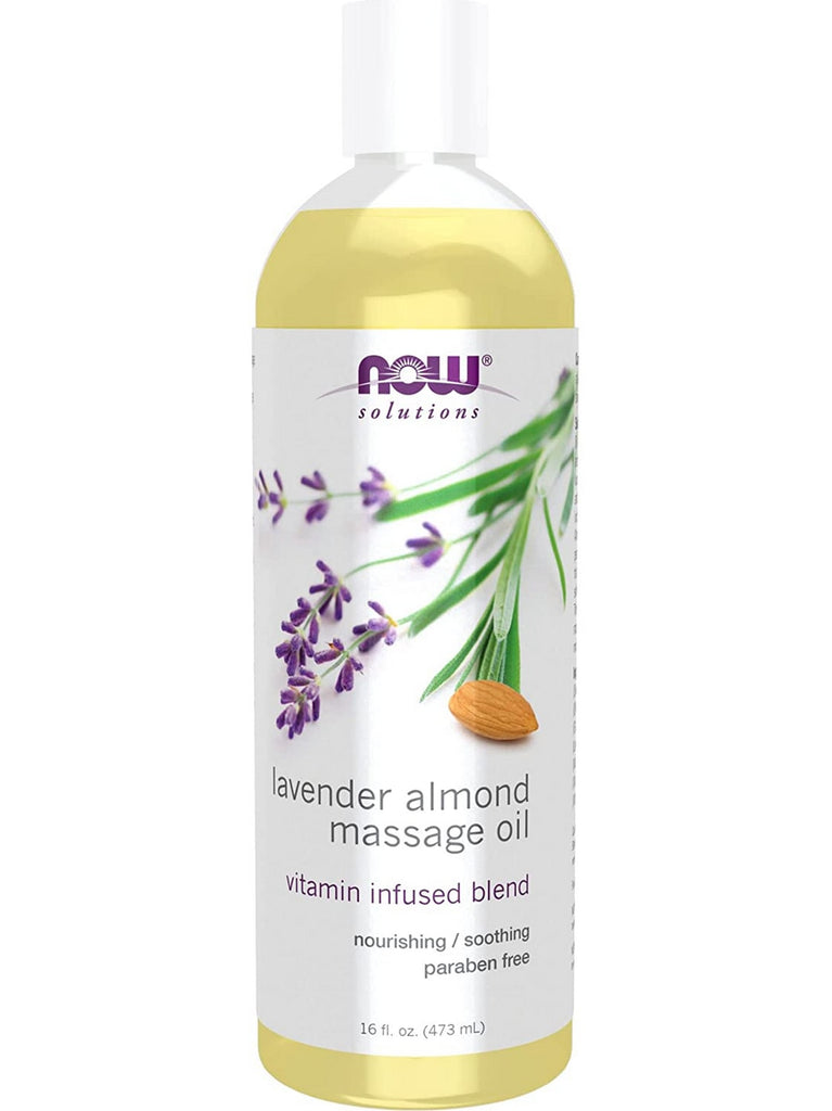 NOW Foods, Lavender Almond Massage Oil, Vitamin Infused Blend, 16 fl oz