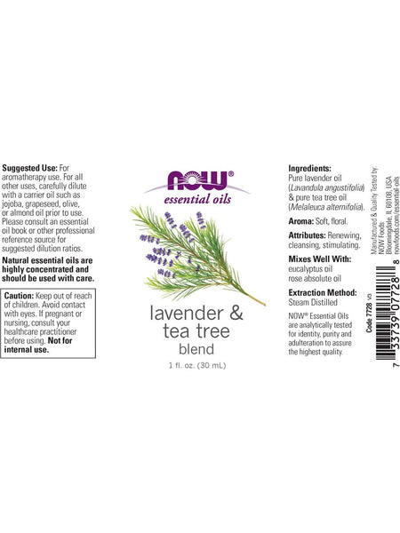 NOW Foods, Lavender & Tea Tree Blend, 1 fl oz