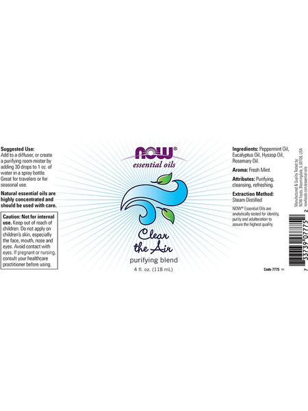 NOW Foods, Clear the Air, Purifying Blend, 4 fl oz