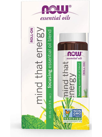 NOW Foods, Mind That Energy Focusing Essential Oil Blend, Roll-On, 10 mL