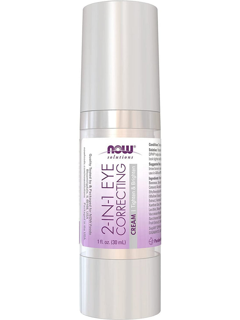 NOW Foods, 2 In 1 Correcting Eye Cream, 1 fl oz