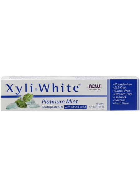 NOW Foods, XyliWhite™, Platinum Mint Toothpaste Gel with Baking Soda, 6.4 oz