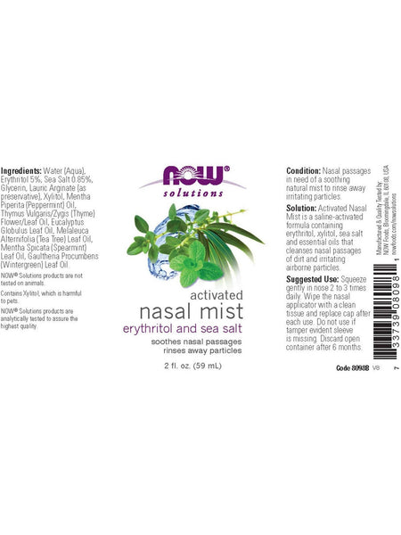 NOW Foods, Nasal Mist, Activated, 2 fl oz