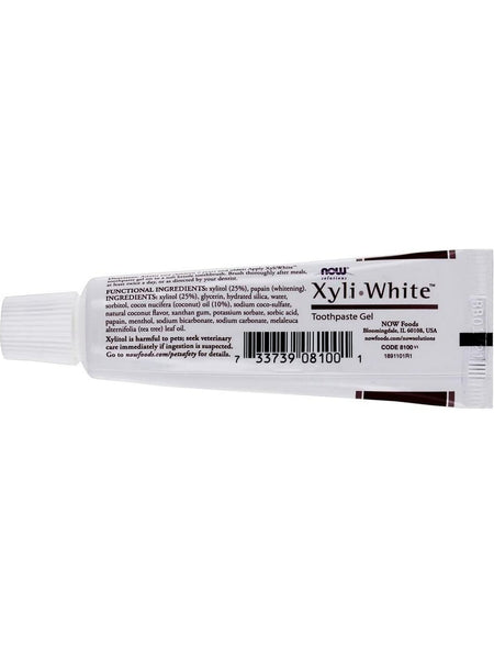 NOW Foods, XyliWhite™, Coconut Oil Toothpaste Gel with Mint Flavor, 1 oz