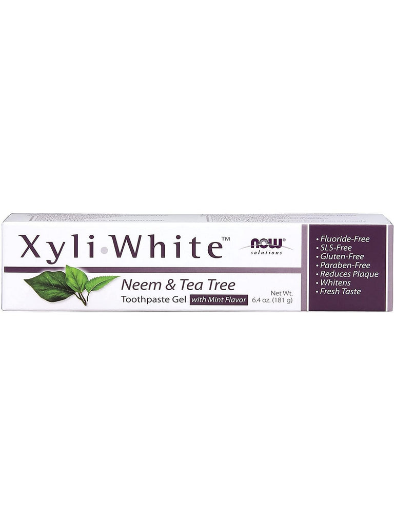 NOW Foods, XyliWhite™, Neem & Tea Tree Toothpaste Gel with Mint Flavor, 6.4 oz
