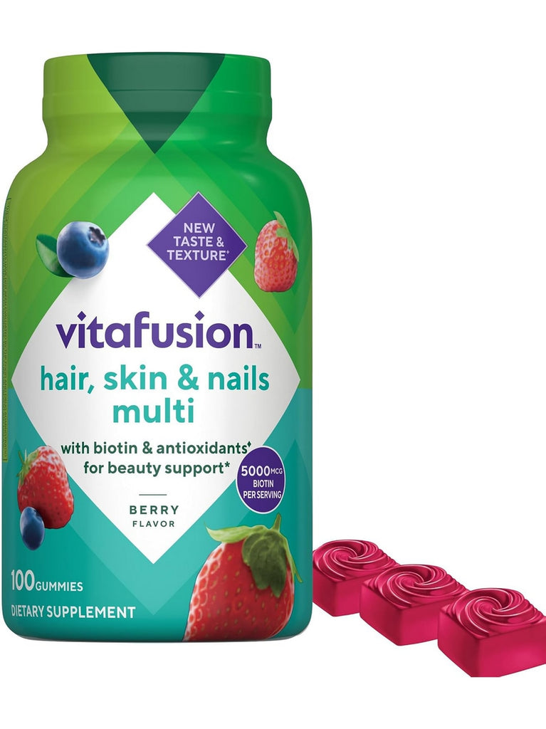 vitafusion, Hair, Skin and Nails Multivitamin, Berry, 100 Gummies