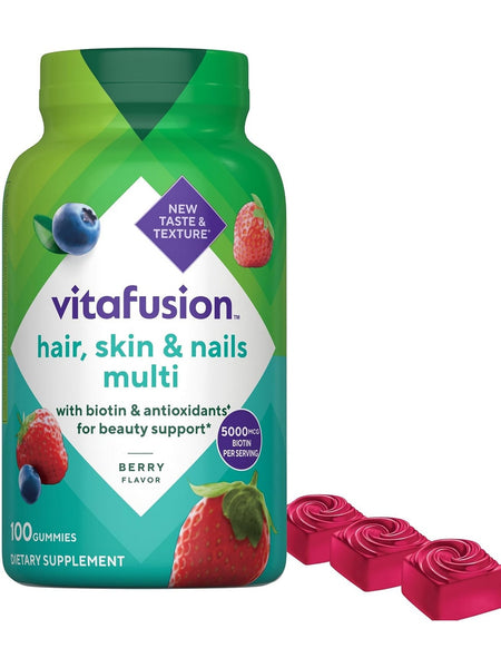 vitafusion, Hair, Skin and Nails Multivitamin, Berry, 100 Gummies