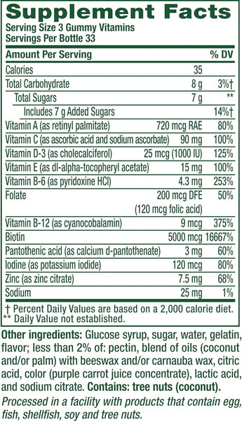 vitafusion, Hair, Skin and Nails Multivitamin, Berry, 100 Gummies