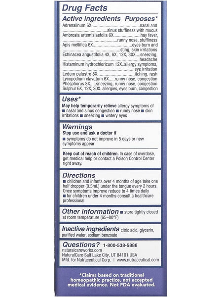 NaturalCare, Children's Allergy Care, 4 Months and Up, 1 fl oz